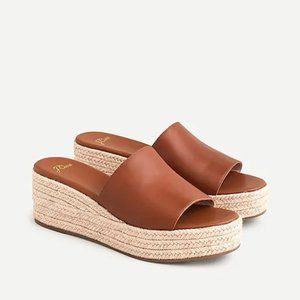 J Crew Wedge heel leather slide sandals